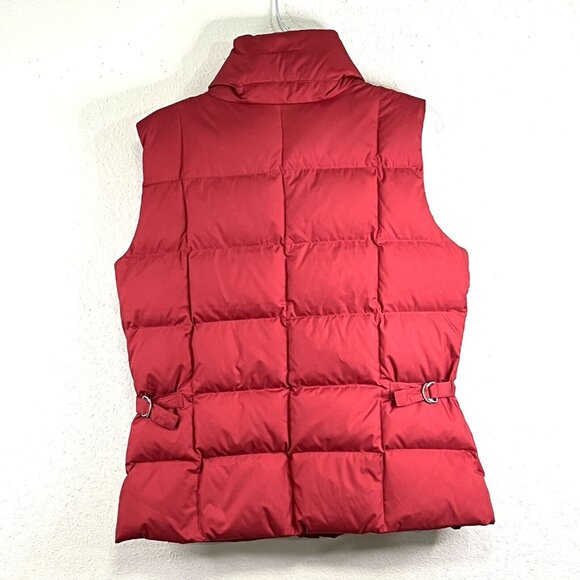 EDDIE BAUER Puffer Vest Goose Down Red EB700 Zip Pockets Outerwear Womens Large - Picture 3 of 16